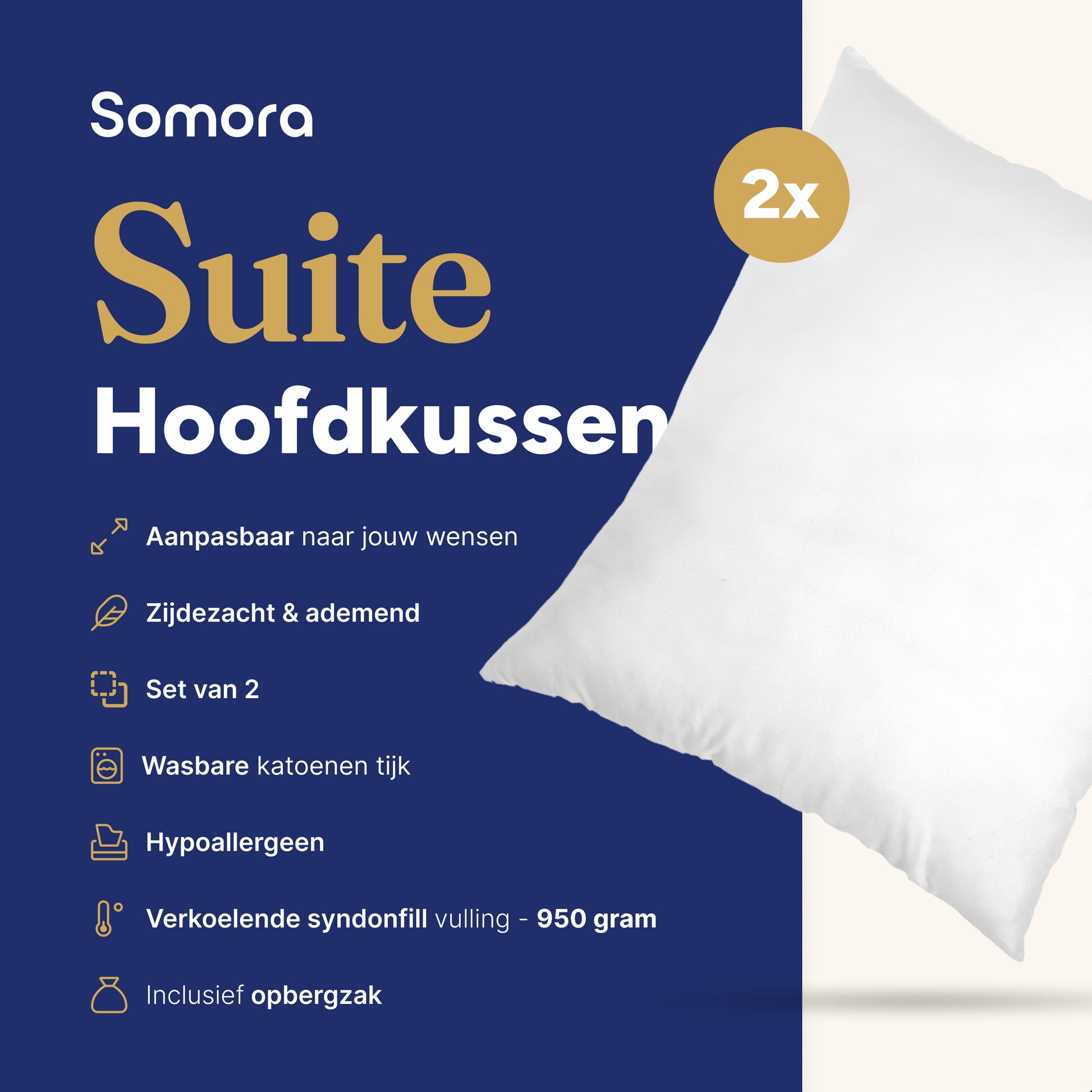 Somora Suite Hoofdkussen Set - 60x70 cm – Somora-sleep